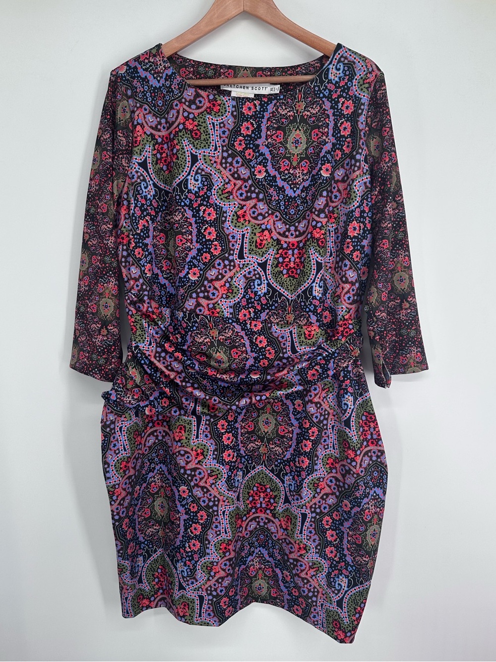 Gretchen Scott Colorful Medallion Print Stretch Jersey Dress size XL